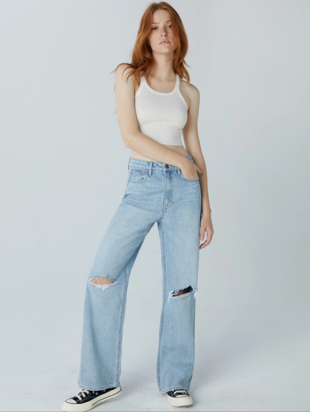 Unpublished Jolene Mom Flare Jean, Light Wash, Size  24, High Rise Wide Leg